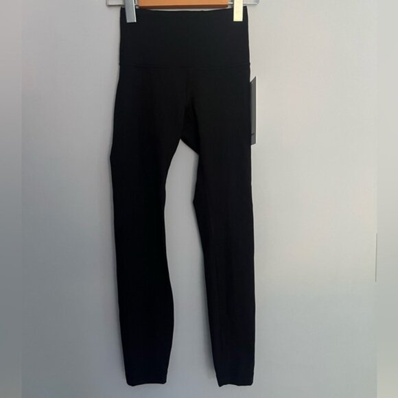 NWT Lululemon Wunder Train Ribbed High Rise Tight 25” Size 0 Black - Picture 1 of 5